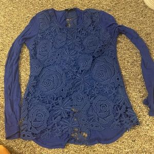 Size medium blue lace top